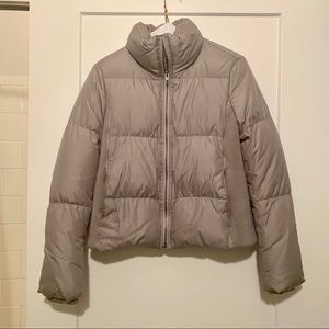 THEORY Ivanna Atlas Grey Down Puffer Jacket Coat